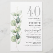 ユーカリプタス葉40th誕生日パーティー 便箋 (正面)