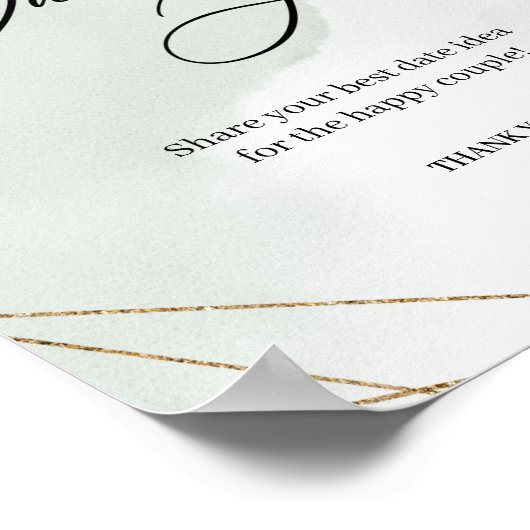 ユーカリプタス金ゴールド日付のjarゲームのサイン ポスター (角)