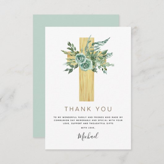 ユーカリプタス・インビタティに感謝する最初の聖餐会 サンキューカード (正面/裏面)