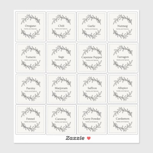 ユーカリプタス・キッチン料理ハーブ香辛料スクリプト2 シール (シート)