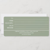 ユーカリプタス・グリーン・ビジネス・ロゴ・ギフト証明書 (裏面)