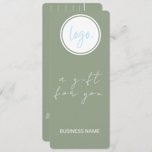 ユーカリプタス・グリーン・ビジネス・ロゴ・ギフト証明書 (正面/裏面)