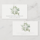 ユーカリプタス・シダの葉が最初の聖餐式を交差 プレイスカード (正面/裏面)