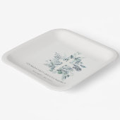 ユーカリプタス・シダの葉が最初の聖餐式を交差 ペーパープレート (傾斜あり)