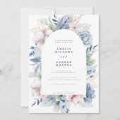 ユーカリプタス&ダスティーブルーフローラ開花結婚ズ 招待状 (正面)