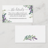 ユーカリプタス パープル ラベンダー 花 結婚 詳細 エンクロージャーカード (正面/裏面)