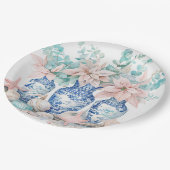 ユーカリプタス&ポインセティアスとチノイスリーヴァース ペーパープレート (アングル)