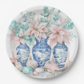 ユーカリプタス&ポインセティアスとチノイスリーヴァース ペーパープレート (正面)