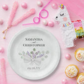 ユーカリプタス&ラベンダーブーケ水結婚色ズ ペーパープレート (パーティー)