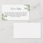 ユーカリプタスCovid 19安全情報結婚ズ エンクロージャーカード (正面/裏面)