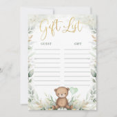 ユーカリプタテディベアバルーンベビーギフトリストカード 招待状 (正面)