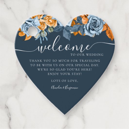 ユーカリプタテラコッタブルーラストウェルカム結婚ズ フェイバータグ (正面)