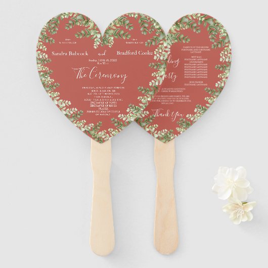 ユーカリプツスターフィッシュ秋秋テラコッタハート ハンドファン (正面&裏面)