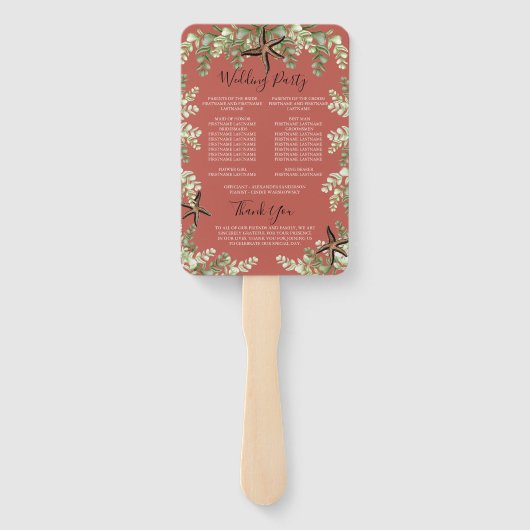 ユーカリプツスターフィッシュ秋秋テラコッタ ハンドファン (裏面)