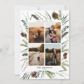 ユーカリプテスダスティウインターボタニカル4フォトホリデー シーズンカード (正面)