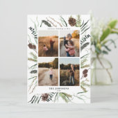 ユーカリプテスダスティウインターボタニカル4フォトホリデー シーズンカード (スタンド正面)