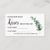 ユーカリプトゥスいくつのキスブライダルシャワーゲームカード プレイスカード (正面)