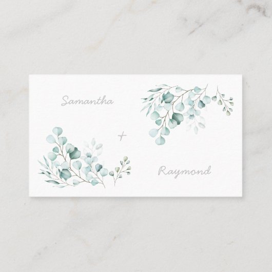 ユーカリプトゥスいくつのキスブライダルシャワーゲームカード プレイスカード (裏面)