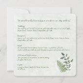 ユーカリプトゥスとシダリングや輪結婚式招待状 招待状 (裏面)