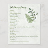 ユーカリプトゥスとシダリングや輪結婚式 プログラム チラシ (裏面)