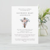 ユーカリプトゥスの十字写真お祝いの生涯 招待状 (スタンド正面)