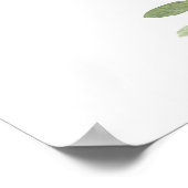 ユーカリプトゥスの葉の正方形フレーム結婚の歓迎 ポスター (角)