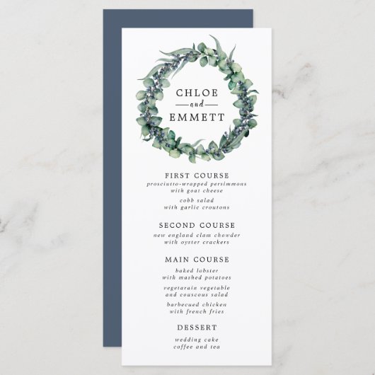 ユーカリプトゥスアンドベリーリースボタニッ結婚クス メニュー (正面/裏面)