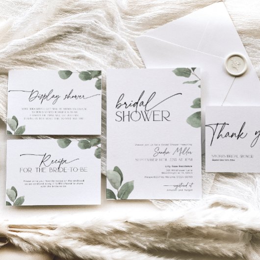 ユーカリプトゥスアンラップギフトブライダルシャワー エンクロージャーカード