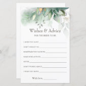 ユーカリプトゥスウィーズ&アドバイスブライダルシャワーゲーム (正面/裏面)