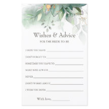 ユーカリプトゥスウィーズ&アドバイスブライダルシャワーゲーム