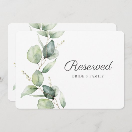 ユーカリプトゥスウェディングレセプションブライド予約カード (正面/裏面)