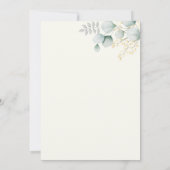 ユーカリプトゥスウォーターエレガントカラーブライダルガウンフローラ 招待状 (裏面)