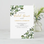 ユーカリプトゥスウォーターカラーグリーンリーブライダルシャワー 招待状 (スタンド正面)