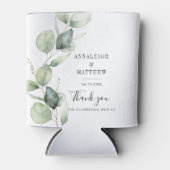 ユーカリプトゥスウォーターカラーグリーンリー結婚式の引き出物 缶クーラー (正面)