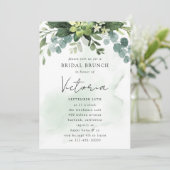 ユーカリプトゥスウォーターカラーシックブライダルシャワー 招待状 (スタンド正面)