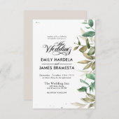 ユーカリプトゥスウォーターカラーバジェット結婚式招待状 招待状 (正面/裏面)