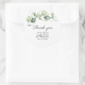 ユーカリプトゥスウォーターカラーブライダルシャワーサンキューユユー ラウンドシール (バッグ)