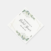 ユーカリプトゥスウォーターカラーブライダルシャワーナプキンス スタンダードカクテルナプキン (角)