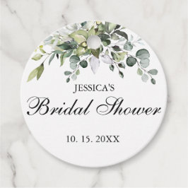 ユーカリプトゥスウォーターカラーブライダルシャワーメッセージカード フェイバータグ