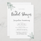 ユーカリプトゥスウォーターカラーブライダルシャワー 招待状 (正面/裏面)