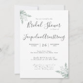 ユーカリプトゥスウォーターカラーブライダルシャワー 招待状 (正面)