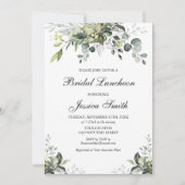 ユーカリプトゥスウォーターカラーブライダルルンチョン招待状 招待状 (正面)