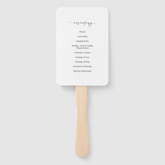 ユーカリプトゥスウォーターカラーボタニカル結婚式 プログラム ハンドファン (裏面)