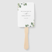 ユーカリプトゥスウォーターカラーボタニカル結婚式 プログラム ハンドファン (正面)