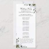 ユーカリプトゥスウォーターカラー結婚式 プログラム (裏面)