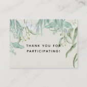 ユーカリプトゥスウッズ鹿キツネウサギ赤ちゃんシャワーブック 名刺 (裏面)