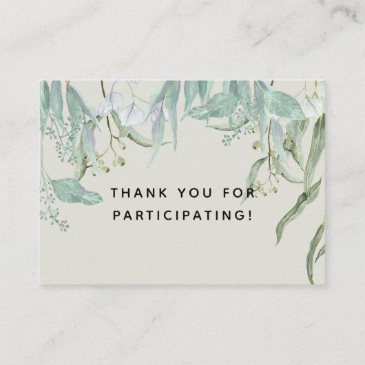 ユーカリプトゥスウッズ鹿キツネウサギ赤ちゃんシャワーブック 名刺 (裏面)