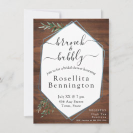 ユーカリプトゥスウッドブランチアンドバブリーブライダルシャワー 招待状