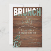 ユーカリプトゥスウッドブランチアンドバブリーブライダルシャワー 招待状 (正面)