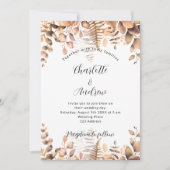 ユーカリプトゥスウッドランドゴールデン秋の結婚式 招待状 (正面)